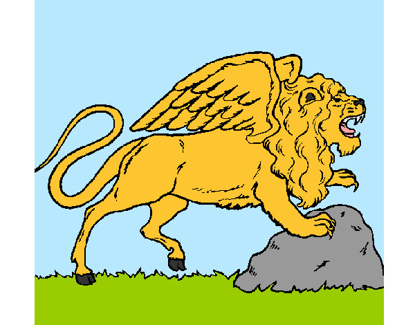 Dibujo León alado pintado por Lenka