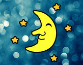 Dibujo Luna con estrellas pintado por TuLokitta_