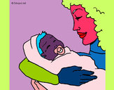 Dibujo Madre con su bebe II pintado por NAIYIALY