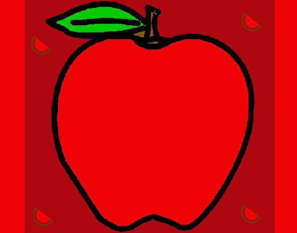 Dibujo manzana pintado por Estefania6
