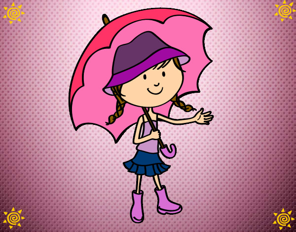 Dibujo Niña con paraguas pintado por sofi2000