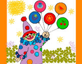 Dibujo Payaso con globos pintado por Grabiel