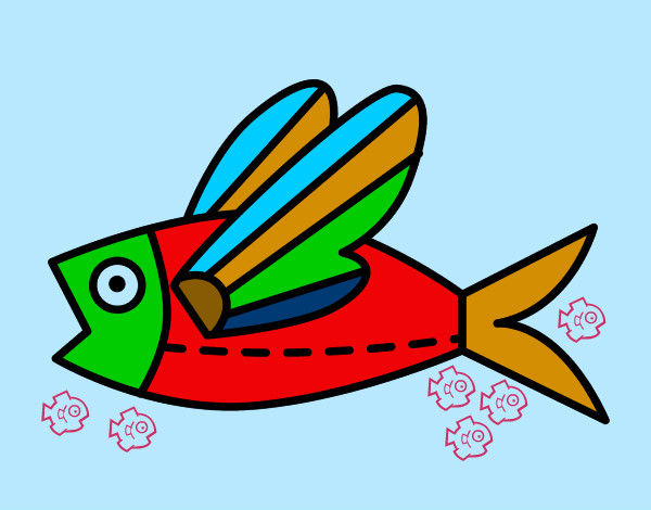 Dibujo Pez volador pintado por kikebas