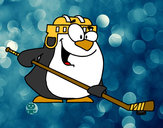 Dibujo Pingüino jugando a hockey pintado por zule