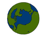 Dibujo Planeta Tierra pintado por mixgle