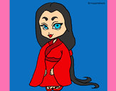 Dibujo Princesa con kimono pintado por TuLokitta_