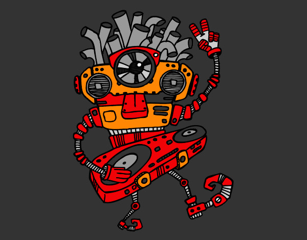 Dibujo Robot DJ pintado por nuria2000