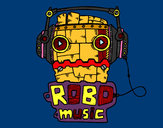 Dibujo Robot music pintado por paticla21