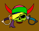 Dibujo Símbolo pirata pintado por aylencita