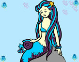 Dibujo Sirena con caracola pintado por Joelis 