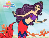 Dibujo Sirena nadando pintado por Flora1