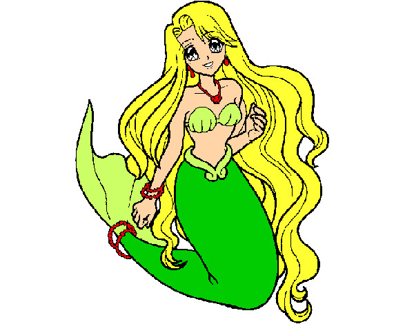 Dibujo Sirenita pintado por elibert