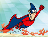 Dibujo Súper héroe volando pintado por Superiria