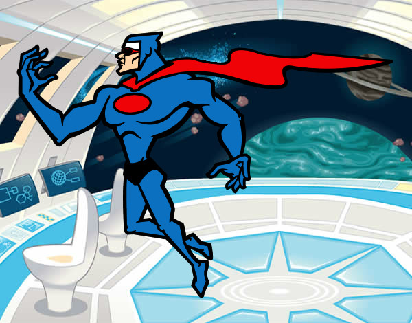 Dibujo Superhéroe poderoso pintado por Superiria