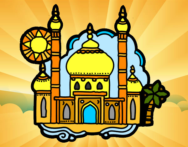 Dibujo Taj Mahal pintado por maravilla