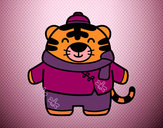 Dibujo Tigre en inverno pintado por gata7869