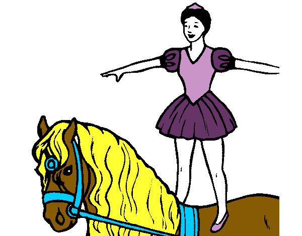 Dibujo Trapecista encima de caballo pintado por Jennifer01