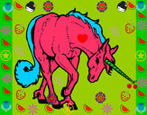 Dibujo Unicornio bravo pintado por pivix
