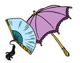 Dibujo Abanico y paraguas pintado por Amoretiris