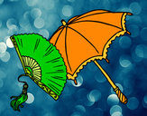 Dibujo Abanico y paraguas pintado por exa-xula