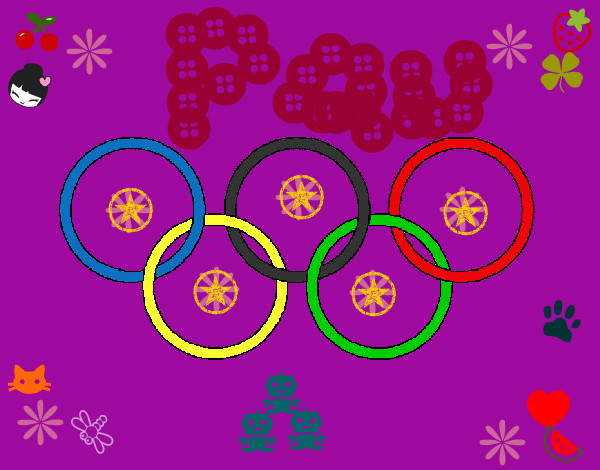Dibujo Anillas de los juegos olimpícos pintado por divamaris