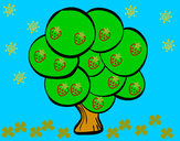 Dibujo Árbol con hojas redondas pintado por fresaa