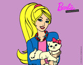 Dibujo Barbie con su linda gatita pintado por mariachic0