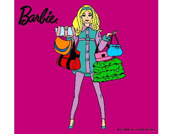 Dibujo Barbie de compras pintado por melani123