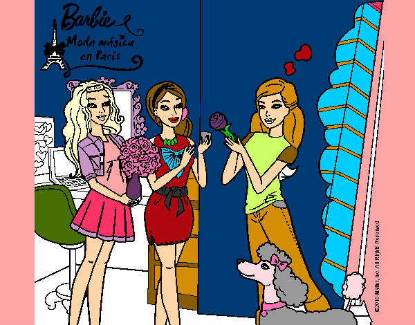 Dibujo Barbie de compras con sus amigas pintado por hanita