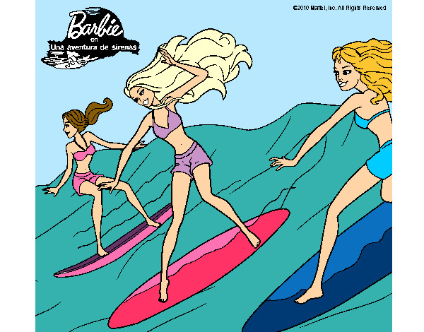 Dibujo Barbie de nuevo con sus amigas pintado por hanita