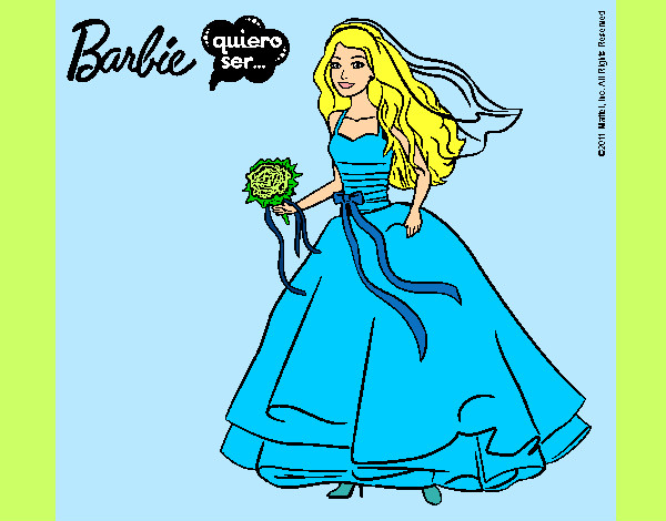 Dibujo Barbie vestida de novia pintado por  katrina80