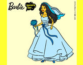 Dibujo Barbie vestida de novia pintado por queyla