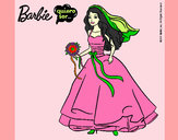 Dibujo Barbie vestida de novia pintado por queyla