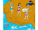 Dibujo Barbie y sus amigas en la playa pintado por hanita