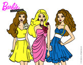 Dibujo Barbie y sus amigas vestidas de fiesta pintado por lidia12