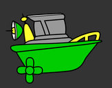 Dibujo Barco a motor pintado por wavak