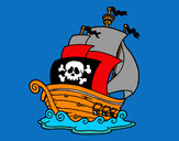 Dibujo Barco de piratas pintado por Live