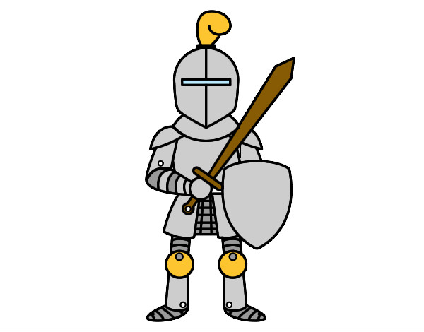 Dibujo Caballero con espada y escudo pintado por xlopez