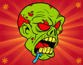 Dibujo Cabeza de zombi pintado por guechi
