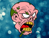 Dibujo Cabeza de zombi pintado por mariamaria