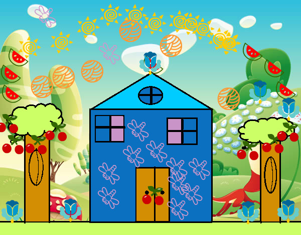 Dibujo Casa primaveral pintado por axel9