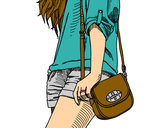 Dibujo Chica con bolso pintado por charriiiii