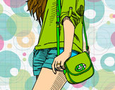 Dibujo Chica con bolso pintado por maria2eco2
