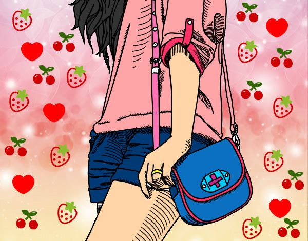 Dibujo Chica con bolso pintado por NICOBKN123