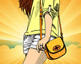Dibujo Chica con bolso pintado por yuerina