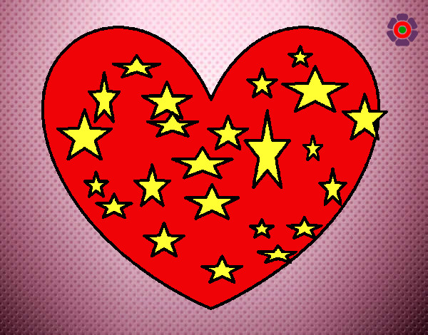 Dibujo Corazón estrellado pintado por Helga