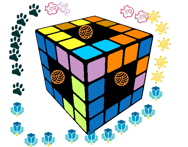 Dibujo Cubo de Rubik pintado por axel9