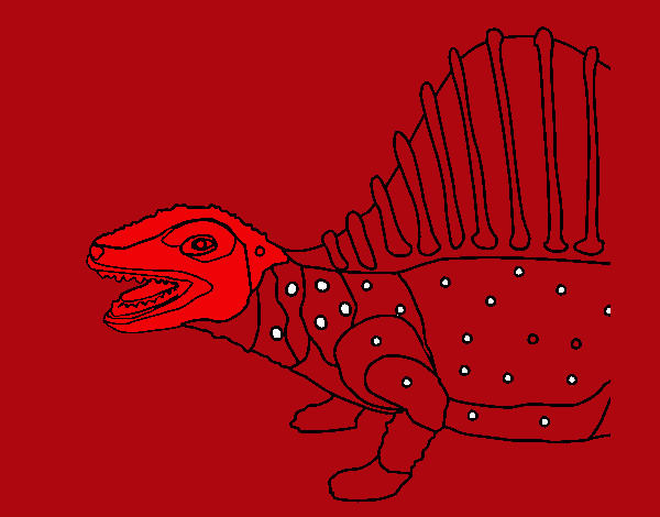 Dibujo Dinosaurio pintado por dave
