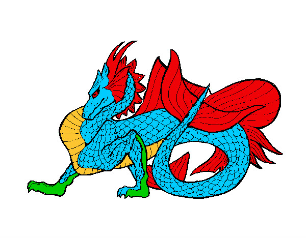 Dibujo Dragón de mar pintado por servain