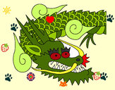 Dibujo Dragón japones II pintado por choki